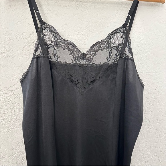 Vintage Vanity Fair Black Full Slip Dress Grunge Whimsigoth Goth - Picture 2 of 8